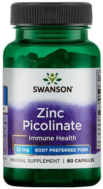Swanson Cinka pikolināts, vēlamā forma, 22 mg - 60 kapsulas