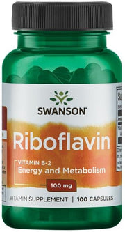 Swanson Riboflavin Vitamīns B-2, 100 mg – 100 kapsulas