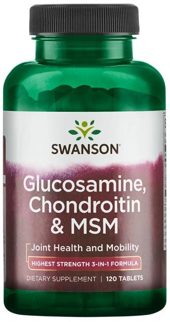 Swanson glikozamīns, hondroitīns un MSM, 750 mg – 120 tabletes