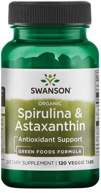 Swanson Spirulina & Astaxanthin – 120 veģetārās tabletes