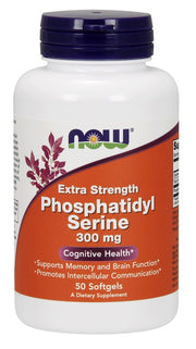 NOW Foods fosfatidilserīns, 300 mg īpaši stiprs – 50 kapsulas