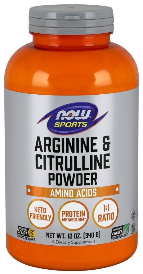 Produkto nuotrauka: NOW Foods Arginine & Citrulline, Powder - 340 g