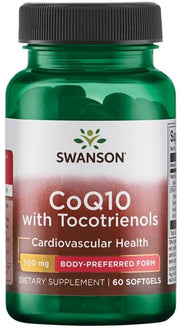 Swanson CoQ10, 100 mg (ar 10 mg tokotrienolu) – 60 kapsulas