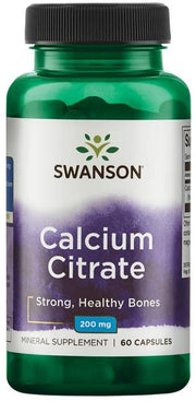 Swanson kalcija citrāts, 200 mg – 60 kapsulas