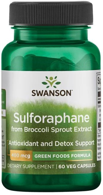 Swanson Sulforapāns no brokoļu dīgstu ekstrakta, 400 mcg – 60 kapsulas