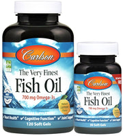 Carlson Labs augstākās kvalitātes zivju eļļa — 700 mg omega - 3, dabīgie apelsīni — 120 + 30 kapsulas