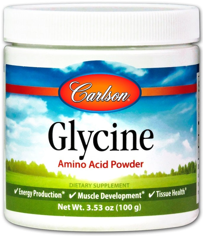 Carlson Labs glicīns, aminoskābju pulveris – 100 g