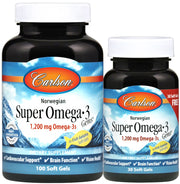 Carlson Labs Norwegian Super Omega - 3 Gems, 1200 mg - 100 + 30 kapsulas