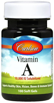 Carlson Labs šķīstošs A vitamīns, 10 000 SV – 100 kapsulas