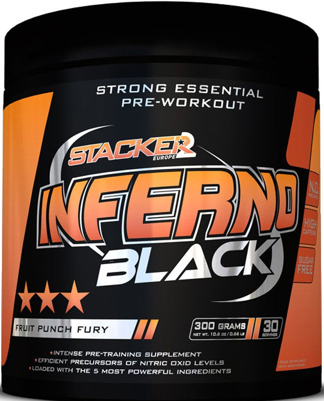 Stacker2 Europe Inferno Black, augļu punša dzēriens Fruit Punch Fury – 300 g