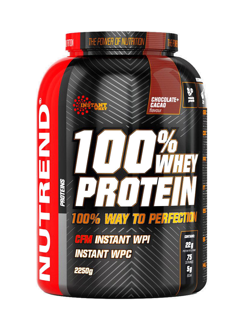 Nutrend 100% sūkalu olbaltumvielu pulveris, šokolādes un kakao garša – 2250 g
