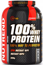 Nutrend 100% sūkalu proteīna pulveris, zemeņu garša - 2250 g