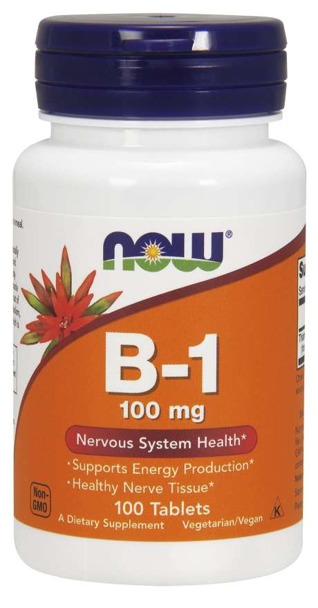 NOW Foods B-1 vitamīns Tiamīns, 100 mg - 100 tabletes
