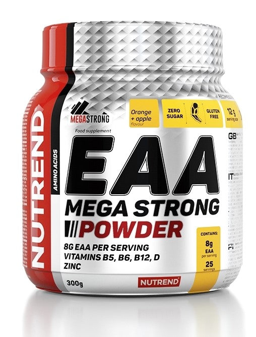 Nutrend EAA Mega Strong pulveris, apelsīnu un ābolu garša – 300 g