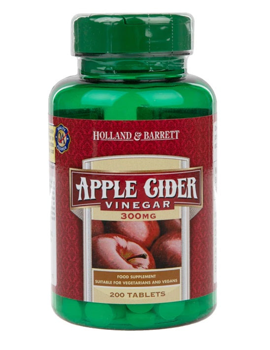 Holland & Barrett ābolu sidra etiķis, 300 mg – 200 tabletes