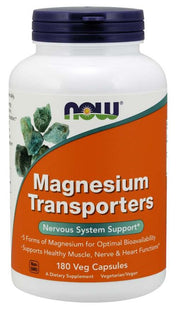 NOW Foods magnija transportētāji – 180 kapsulas
