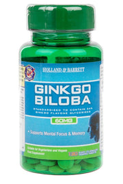 Holland & Barrett ginks (Ginkgo Biloba), 60 mg – 120 tabletes