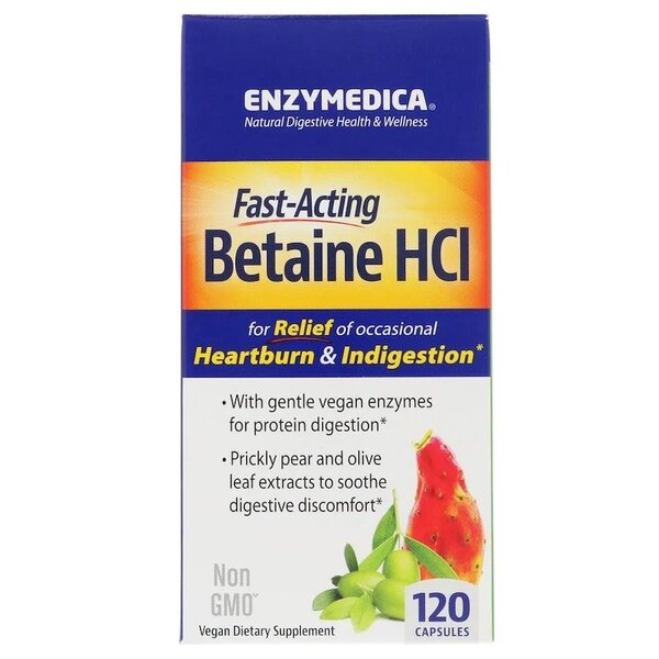 Enzymedica Betaīna HCl — 120 kapsulas