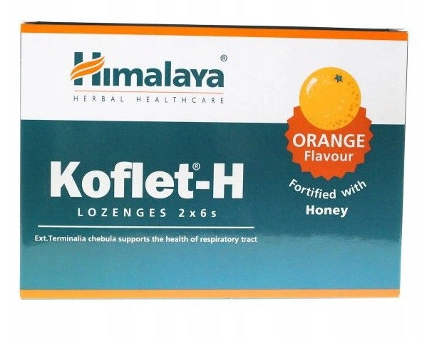 Himalaya Koflet - H, apelsīnu garša – 12 pastilas