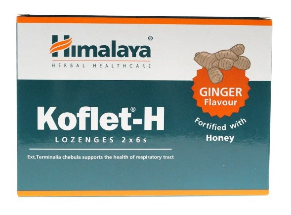 Himalaya Koflet - H, ingvera pastilu komplekts – 12 pastilas