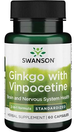Swanson ginks ar standartizētu vinpocetīnu – 60 kapsulas