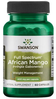 Swanson plaša spektra Āfrikas mango (Irvingia gabonensis) pulveris, 400 mg – 60 kapsulas