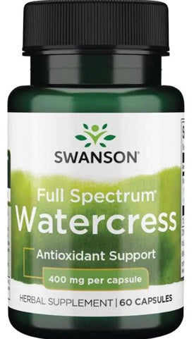 Swanson platā spektra ūdens krese, 400 mg – 60 kapsulas