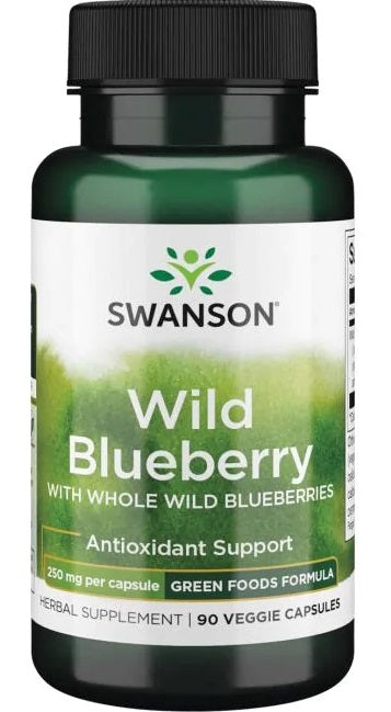 Swanson laukinių mėlynių skonio, 250 mg – 90 kapsulas