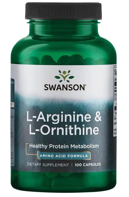 Swanson L-arginīns un L-ornitīns – 100 kapsulas