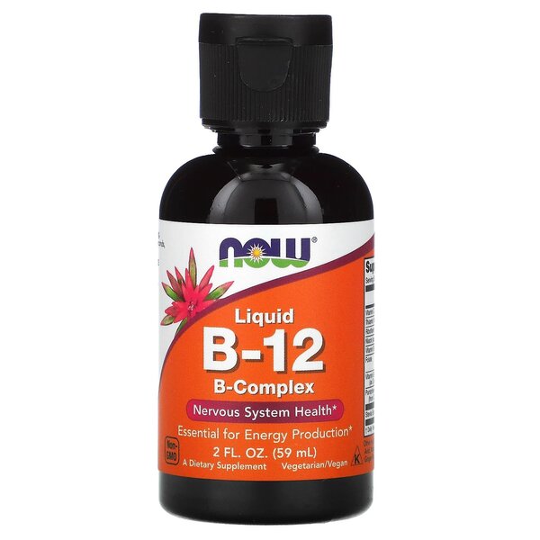 NOW Foods šķidrais B vitamīnu komplekss – 59 ml.
