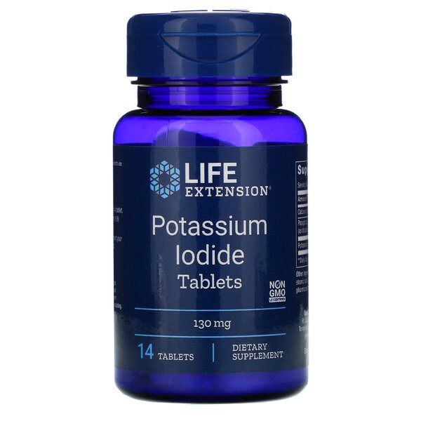 Life Extension kālija jodīda tabletes, 130 mg – 14 tabletes