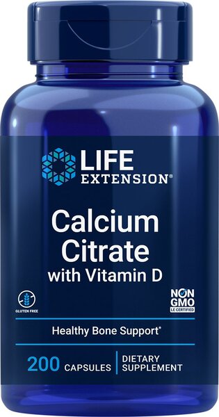 Life Extension Calcium Citrate Vitamin D 200 – 200 kapsulas