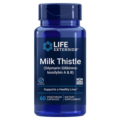 Life Extension margainis, silimarīns, silibinīns, izosilibīns A un B – 60 kapsulas