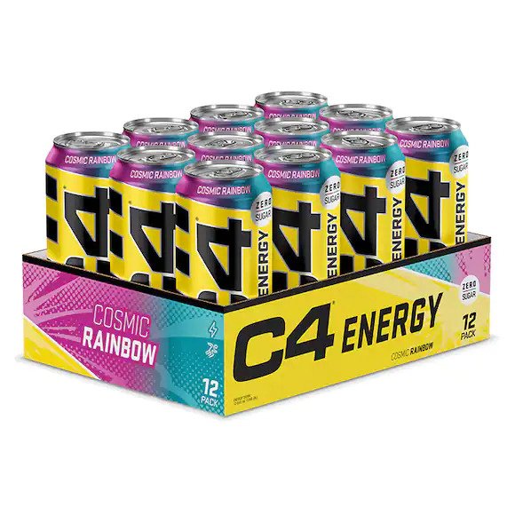 Cellucor C4 sprādzienbīstamais enerģijas dzēriens, Cosmic Rainbow – 12 x 500 ml.