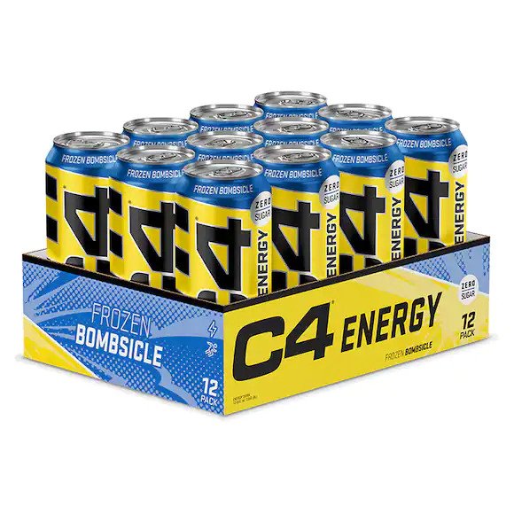 Cellucor C4 sprādzienbīstamais enerģijas dzēriens, sasaldināta bumba — 12 x 500 ml.