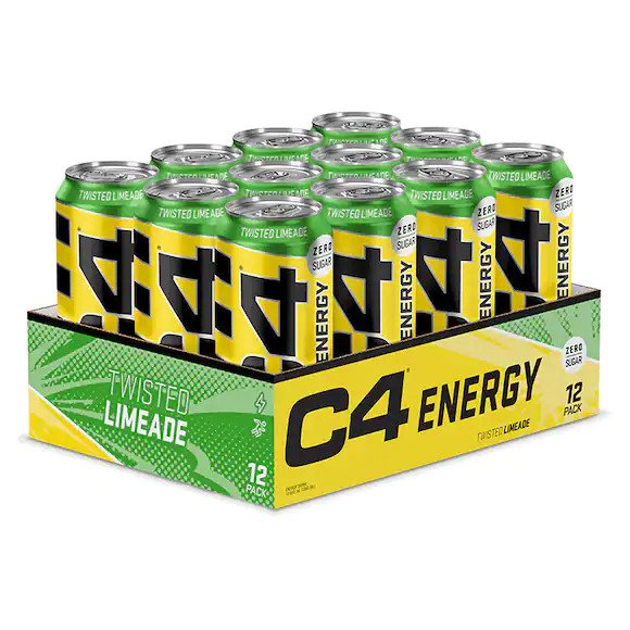 Cellucor C4 sprādzienbīstamais enerģijas dzēriens, savīta laima garša — 12 x 500 ml.