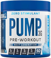 Applied Nutrition Pump 3G pirms treniņa (bez stimulanta), Icy Blue Raz - 375 g