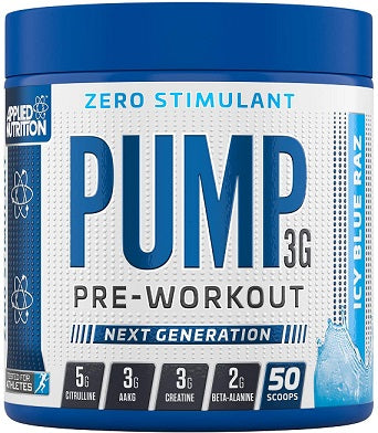 Applied Nutrition Pump 3G pirms treniņa (bez stimulanta), Icy Blue Raz - 375 g