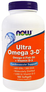 NOW Foods Ultra Omega 3 - D ar D vitamīnu – 180 kapsulas