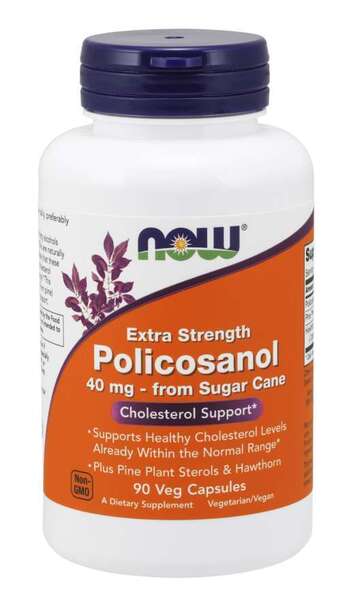 NOW Foods polikozanols, 40 mg īpaši stiprs – 90 kapsulas
