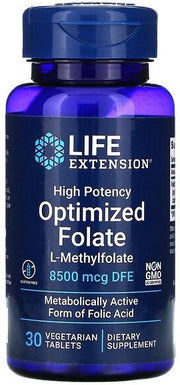 Life Extension augstas potences optimizēts folāts — 30 veģetārās tabletes