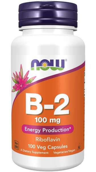 NOW Foods B-2 riboflavīns, 100 mg - 100 kapsulas