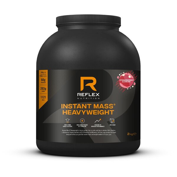 Reflex Nutrition Instant Mass Heavyweight, zemeņu un krējuma garša – 2000 g