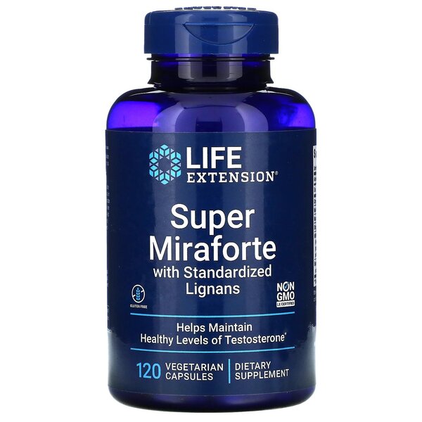 Life Extension Super Miraforte ar standartizētiem lignāniem – 120 kapsulas