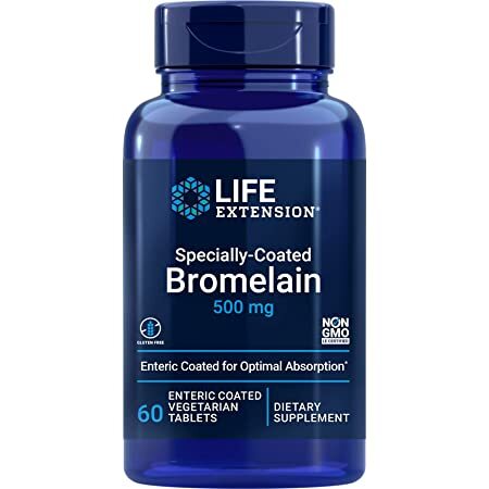 Life Extension Bromelīns ar speciālu pārklājumu, 500 mg – 60 veģetārās kapsulas ar zarnās šķīstošu apvalku
