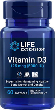Life Extension D3 vitamīns, 5000 IU - 60 kapsulas