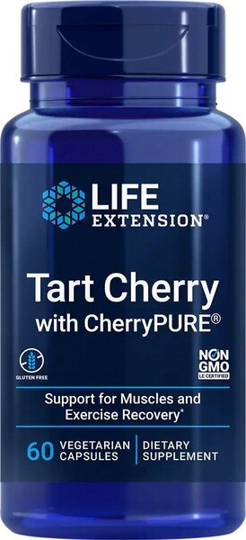 Life Extension Tart Cherry ar skābo ķiršu garšas kapsulām CherryPure – 60 kapsulas