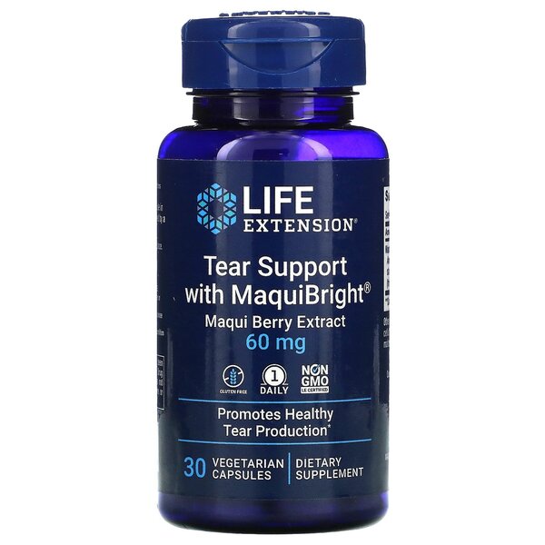 Life Extension asaru atbalsts ar MaquiBright (maqui ogu ekstraktu), 60 mg - 30 kapsulas