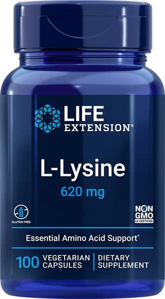 Life Extension L-lizīns, 620 mg - 100 kapsulas