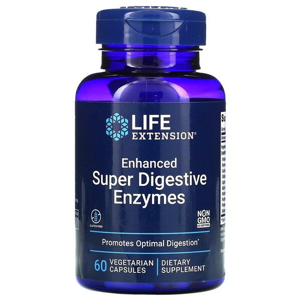 Life Extension uzlaboti gremošanas enzīmi un probiotikas – 60 kapsulas